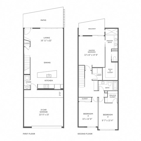 Floor plan for 3 beds, 2.5 baths, 1756 sqft